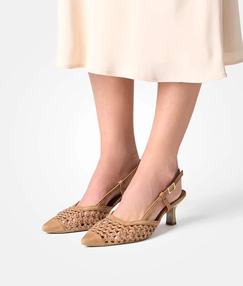 Paul Green 6144-017 Peeptoes & Slingpumps in braun