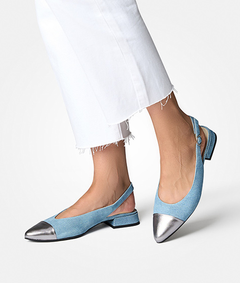 Paul Green 6124-017 Peeptoes & Slingpumps in blau