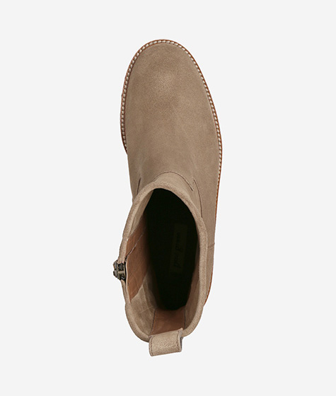 Paul Green Damen Stiefeletten - Beige Rauleder Mit Kette