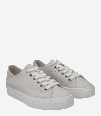 Witte sneaker met hoge sleehak zool van Paul Green