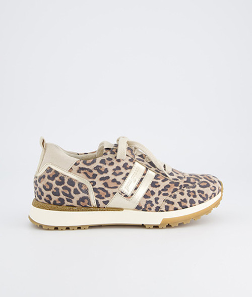 Paul Green 5392-097, Sneaker in Leo-Optik / Gold für Damen, Größe 42