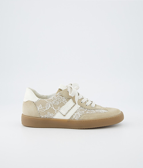 Paul Green 5457-027, Sneaker in Beige / Weiß für Damen, Größe 37,5