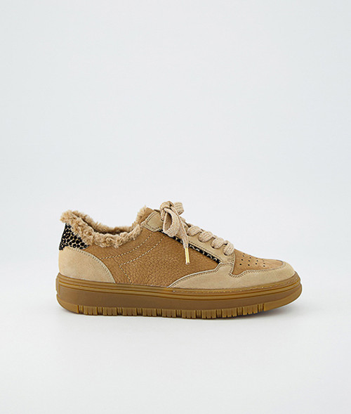 Paul Green 5369-058, Warmfutter, Schnürschuhe in Beige/Leo Look für Damen, Größe 40