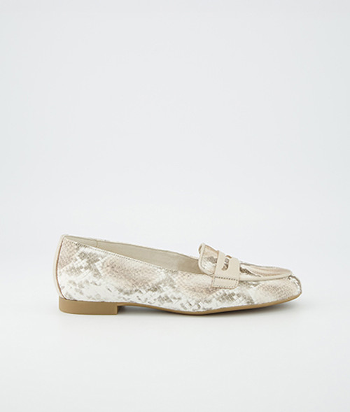 Paul Green 1207-009, Slipper & Mokassin in Weiß,kombiniert für Damen, Größe 42,5