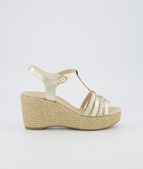 Paul Green 6156-027, Sandaletten in Gold für Damen, Größe 40,5