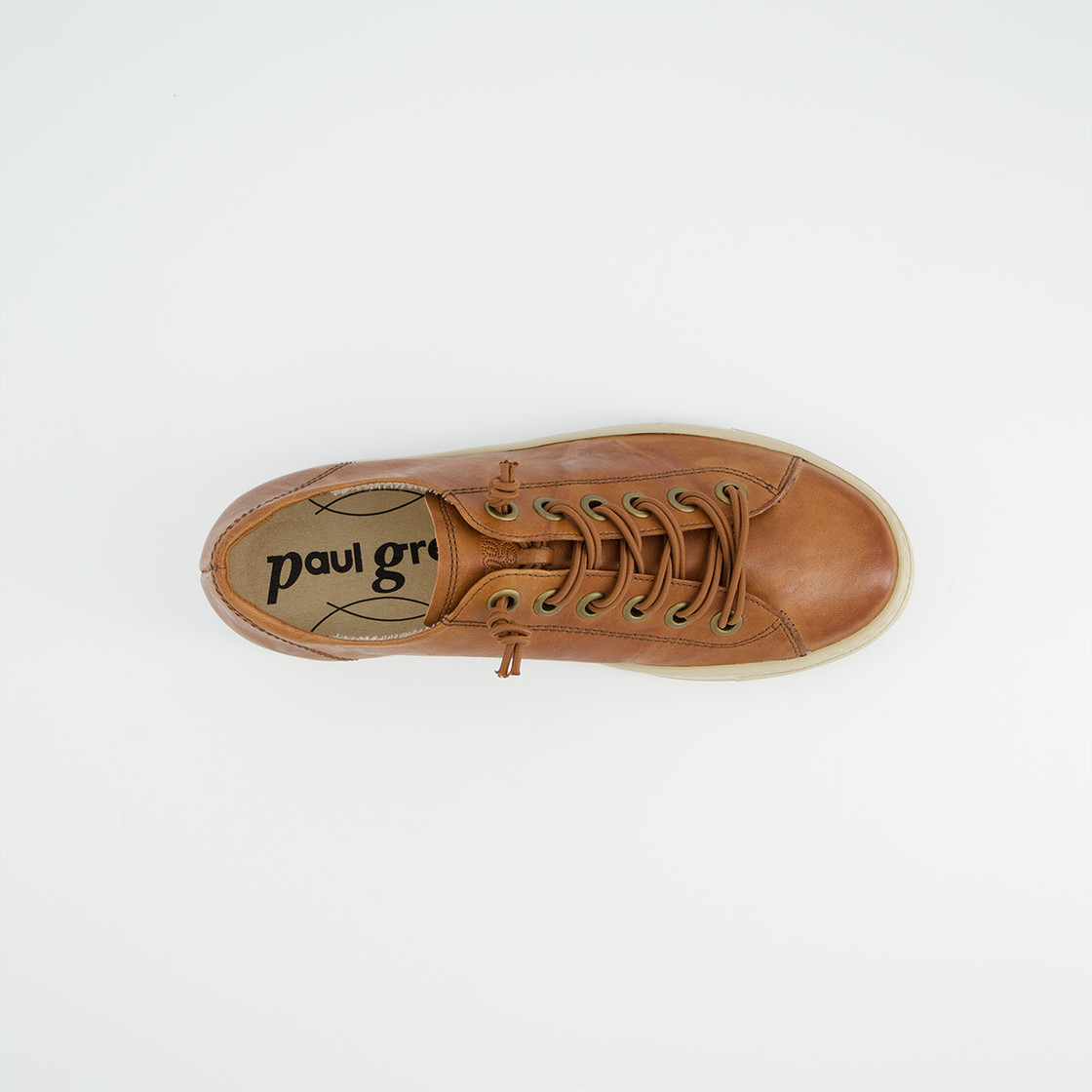 Paul Green Sneaker 4081-486 In Pelle Grezza Grigia, Donna - Scarpe Casual Leggere